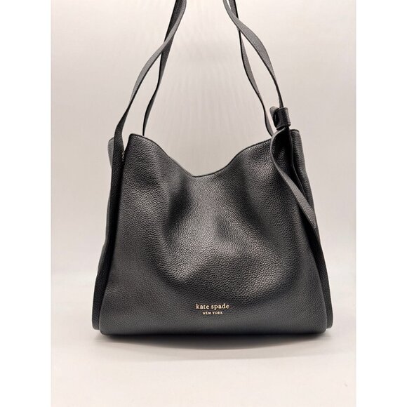 KATE SPADE NY Knott pebbled leather large shoulder bag - Black (Used) - Picture 2 of 16